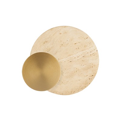 ΑΠΛΙΚΑ ΕΜΜΕΣΟΥ ΦΩΤΙΣΜΟΥ ΤΡΑΒΕΡΤΙΝΗ ΚΑΙ BRUSHED GOLD METAL D:20cm