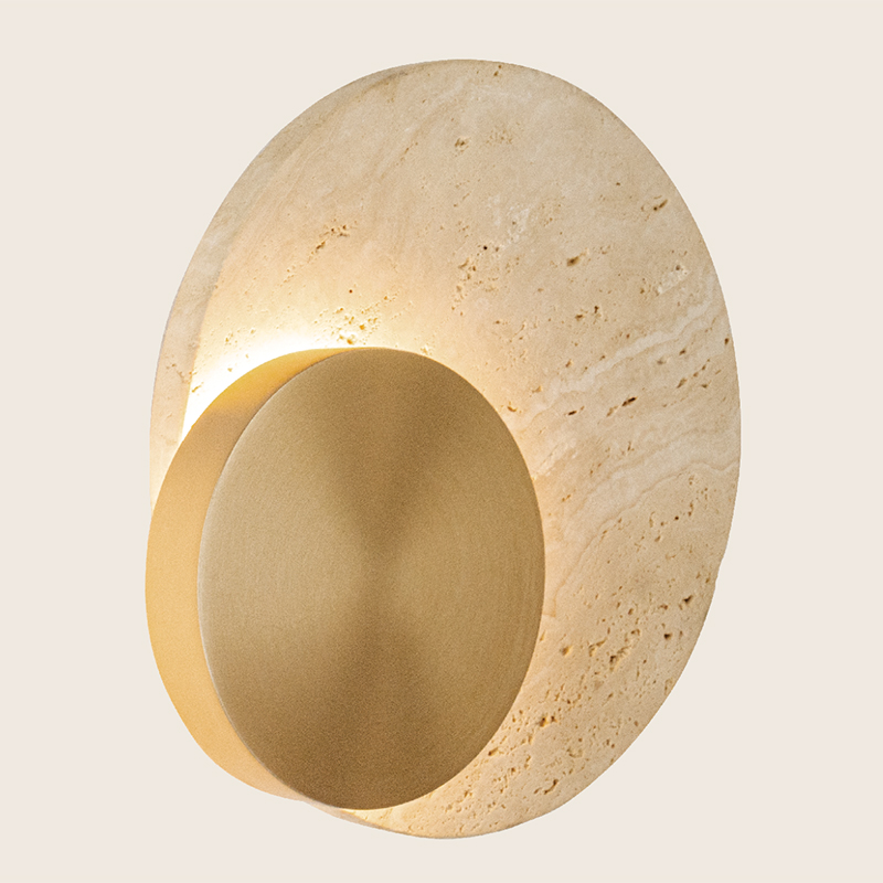 ΑΠΛΙΚΑ ΕΜΜΕΣΟΥ ΦΩΤΙΣΜΟΥ ΤΡΑΒΕΡΤΙΝΗ ΚΑΙ BRUSHED GOLD METAL D:20cm