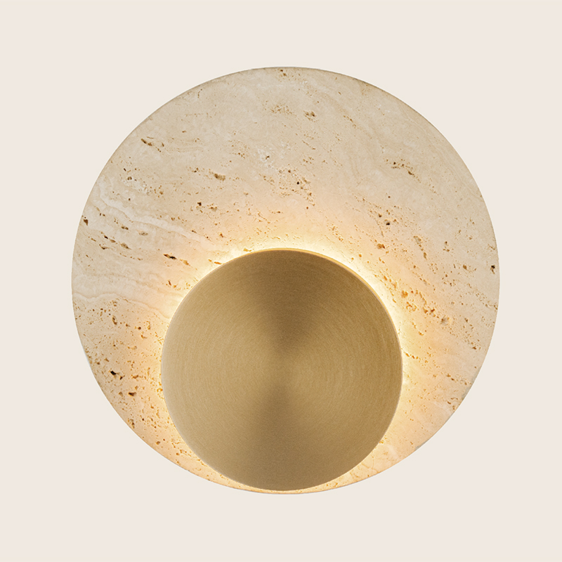 ΑΠΛΙΚΑ ΕΜΜΕΣΟΥ ΦΩΤΙΣΜΟΥ ΤΡΑΒΕΡΤΙΝΗ ΚΑΙ BRUSHED GOLD METAL D:20cm