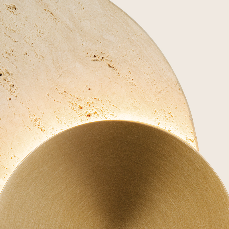 ΑΠΛΙΚΑ ΕΜΜΕΣΟΥ ΦΩΤΙΣΜΟΥ ΤΡΑΒΕΡΤΙΝΗ ΚΑΙ BRUSHED GOLD METAL D:20cm