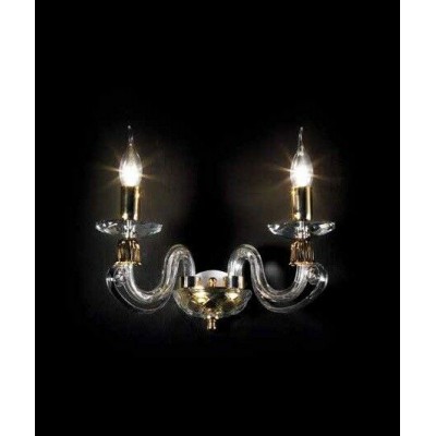 ΑΠΛΙΚΑ   HANDMADE BLOWN GLASS WITH GOLD FINISH L 36 CM