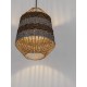 Boho ΚΡΕΜΑΣΤΟ ΦΩΤΙΣΤΙΚΟ Natural, Blue & Black Rope Sandy Black Steel Base 