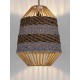 Boho ΚΡΕΜΑΣΤΟ ΦΩΤΙΣΤΙΚΟ Natural, Blue & Black Rope Sandy Black Steel Base 