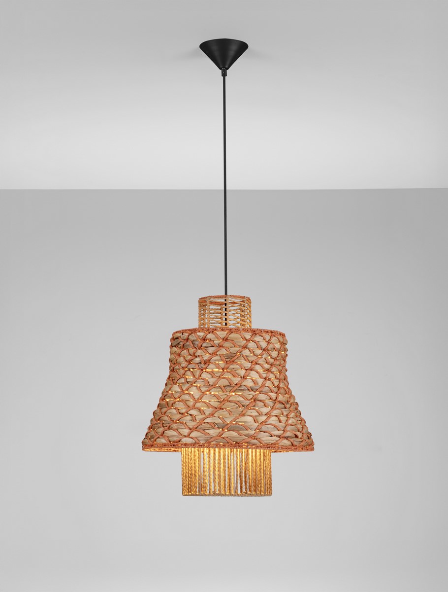 ΒΟΗΟ ΚΡΕΜΑΣΤΟ ΦΩΤΙΣΤΙΚΟ Orange Rope Sandy Black Steel Base