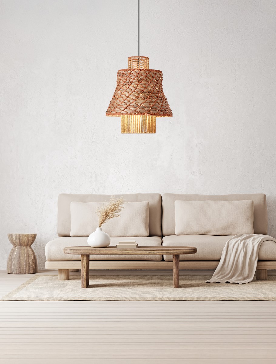 ΒΟΗΟ ΚΡΕΜΑΣΤΟ ΦΩΤΙΣΤΙΚΟ Orange Rope Sandy Black Steel Base