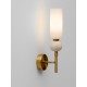 ΑΠΛΙΚΑ ΤΟΙΧΟΥ  Stone Travertine & Opal Glass Glossy Brushed Gold Metal Base