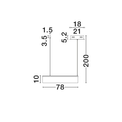 ΚΡΕΜΑΣΤΟΣ ΚΥΚΛΟΣ LED D:78cm Dark Brown Steel 