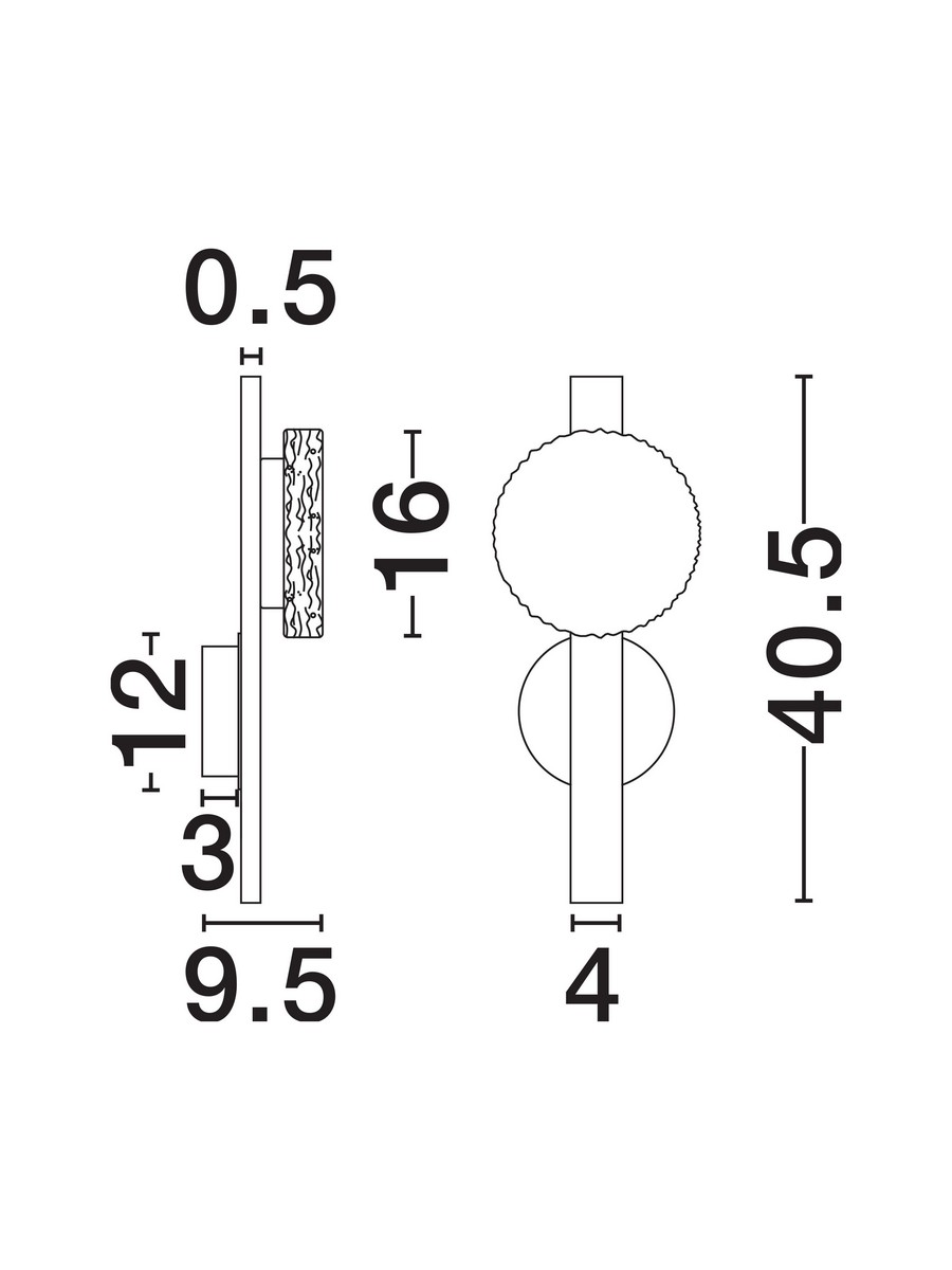 ΦΩΤΙΣΤΙΚΟ ΤΟΙΧΟΥ LED BRASS GOLD H:40.5cm