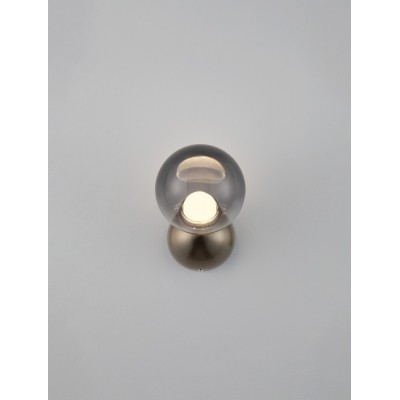 ΑΠΛΙΚΑ ΤΟΙΧΟ LED Brushed Nickel Steel & Aluminium & Smokey Glass