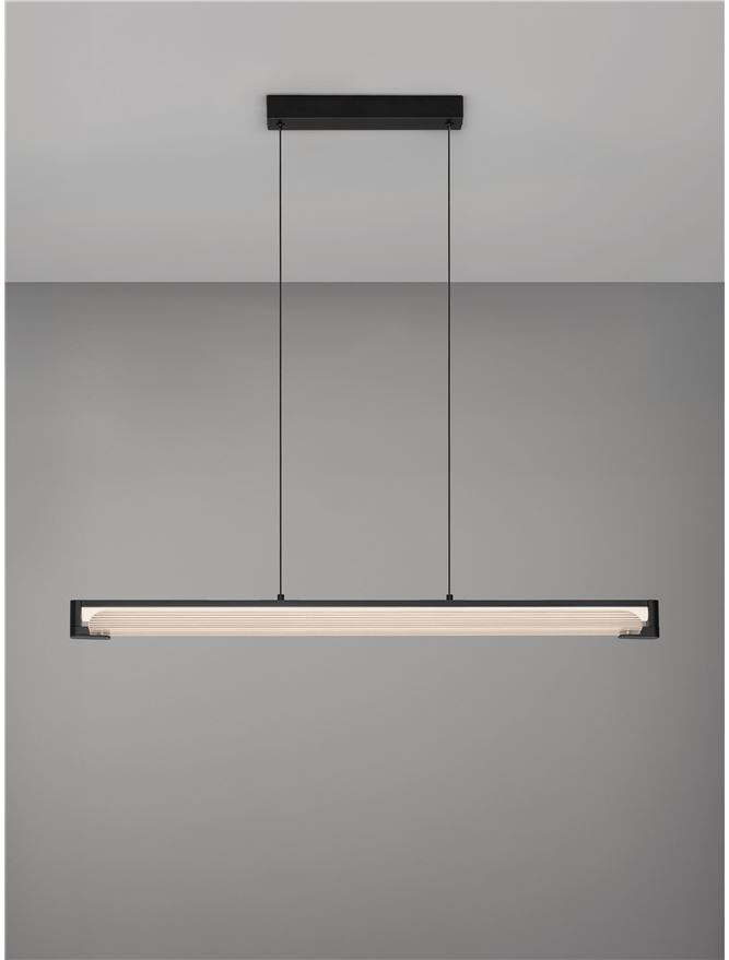 ΚΡΕΜΑΣΤΟ ΓΡΑΜΜΙΚΟ ΦΩΤΙΣΤΙΚΟ L:87cm Matt Black Metal & Clear Glass