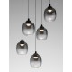 ΚΡΕΜΑΣΤΟ n2 ΦΩΤΙΣΤΙΚΟ Triac Dimmable Sandy Black Steel & Smoke Glass