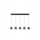 ΚΡΕΜΑΣΤΟ ΦΩΤΙΣΤΙΚΟ Triac Dimmable Sandy Black Steel & Smoke Glass 5 