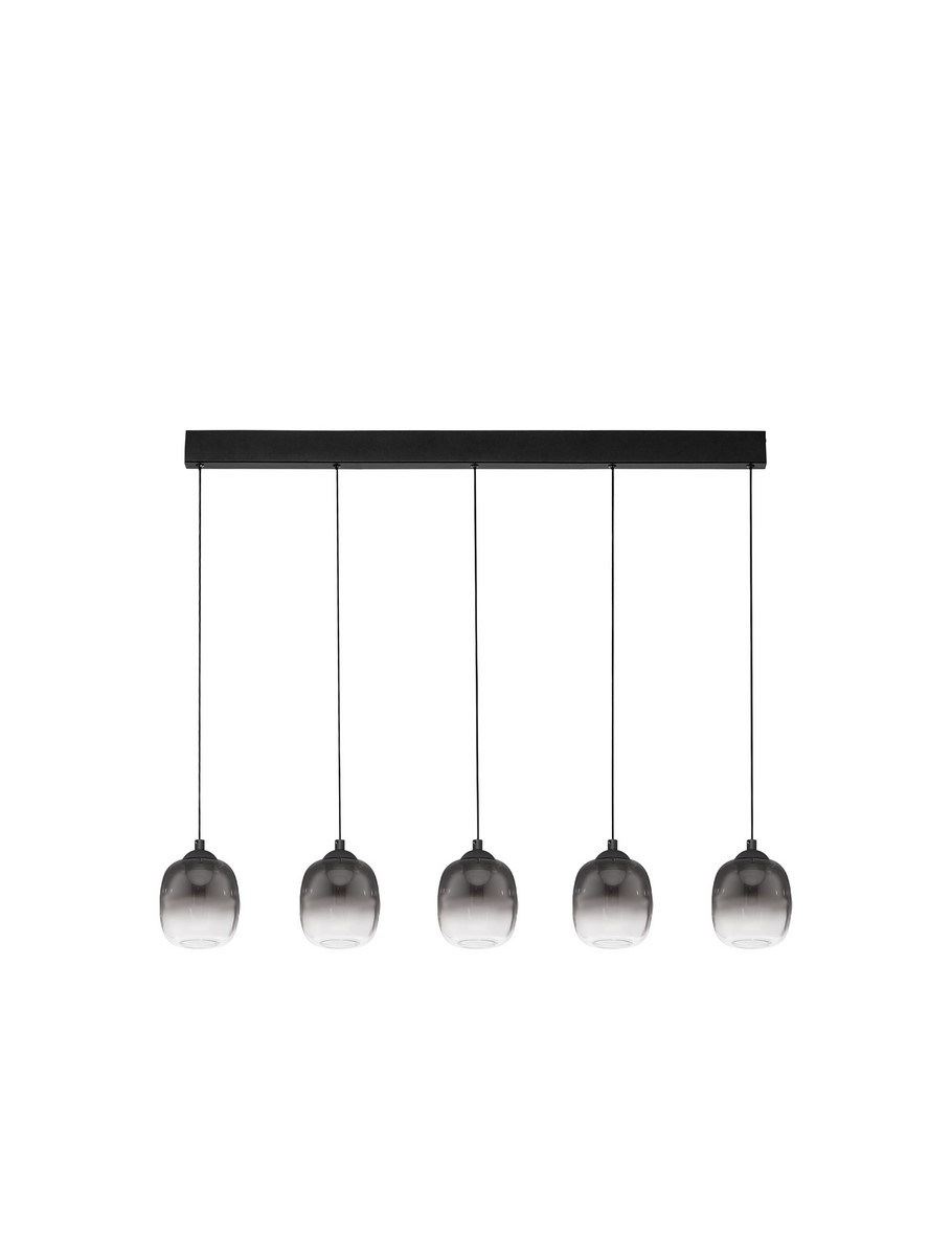 ΚΡΕΜΑΣΤΟ ΦΩΤΙΣΤΙΚΟ Triac Dimmable Sandy Black Steel & Smoke Glass 5 