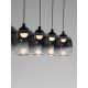 ΚΡΕΜΑΣΤΟ ΦΩΤΙΣΤΙΚΟ Triac Dimmable Sandy Black Steel & Smoke Glass 5 
