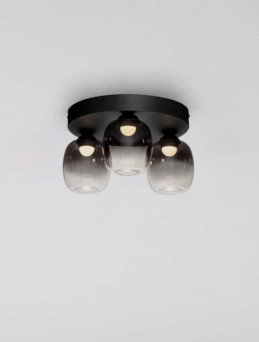 ΦΩΤΙΣΤΙΚΟ ΟΡΟΦΗΣ Triac Dimmable Sandy Black Steel & Smoke Glass 2