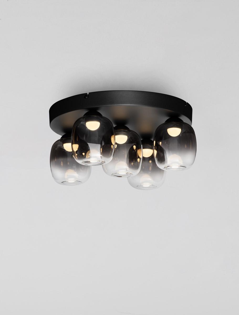 ΦΩΤΙΣΤΘΙΚΟ ΟΡΟΦΗΣ Triac Dimmable Sandy Black Steel & Smoke Glass