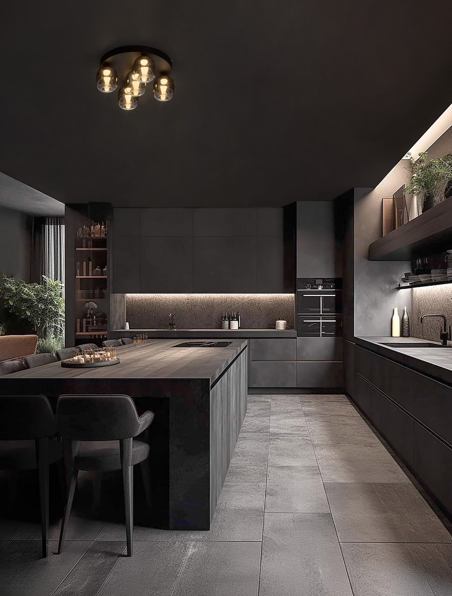 ΦΩΤΙΣΤΘΙΚΟ ΟΡΟΦΗΣ Triac Dimmable Sandy Black Steel & Smoke Glass
