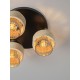 3ΦΩΤΟ ΦΩΤΙΣΤΙΚΟ ΟΡΟΦΗΣ AMBER GLASS & TRAVERTINE D:30cm