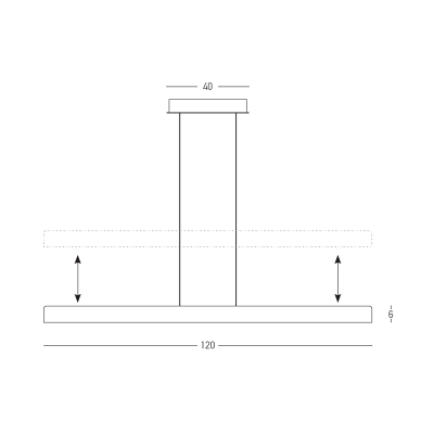 LED ΚΡΕΜΑΣΤΟ ΕΥΘΥΓΡΑΜΜΟ ΦΩΤΙΣΤΙΚΟ 40W 3000K TRIAC ΓΚΡΙ ΑΛΟΥΜΙΝΙΟ - ΜΑΥΡΟ ΜΕΤΑΛΛΟ