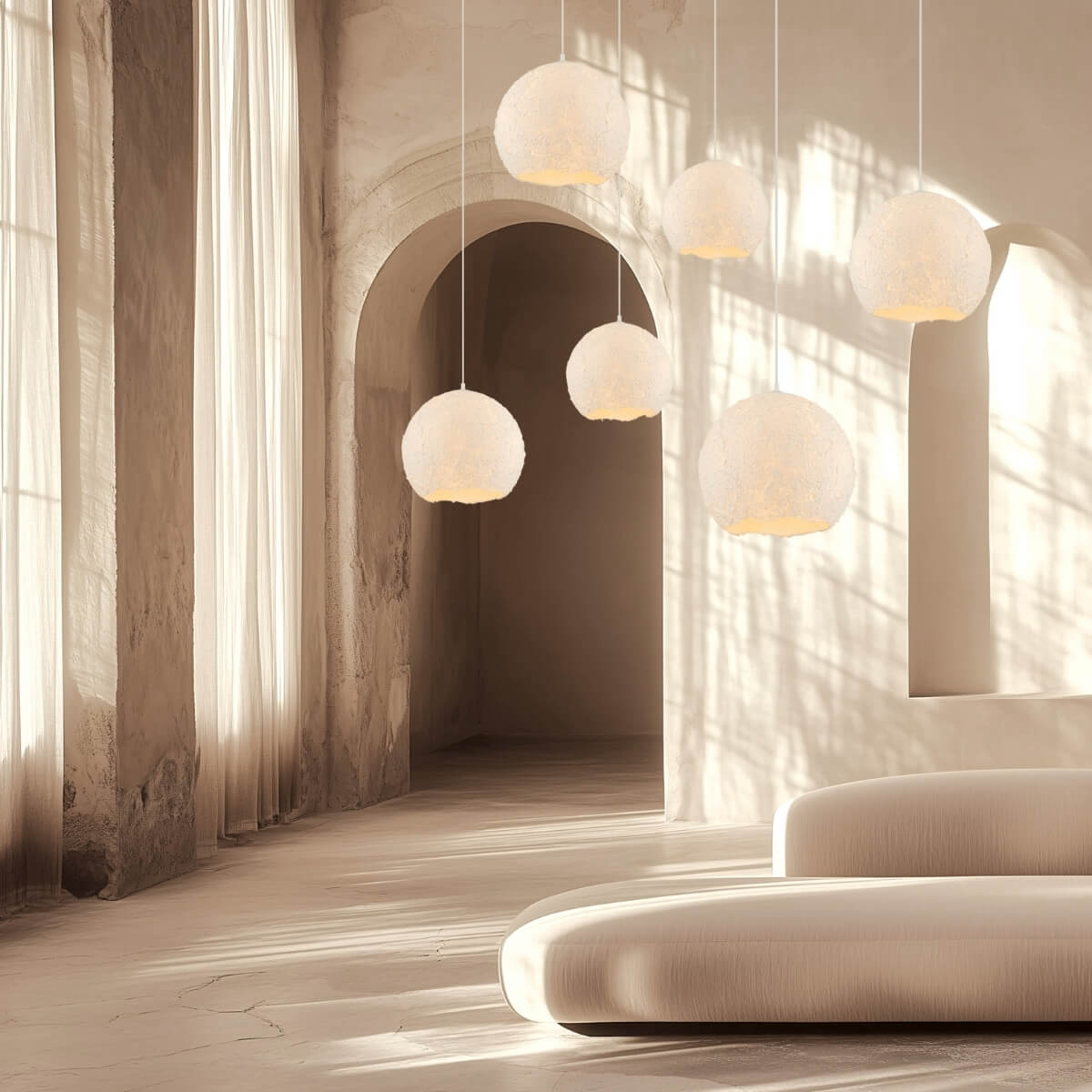 PENDANT LIGHT 1xE27 MAX 15W METAL - PAPER PULP - PLASTIC GLOBE WHITE