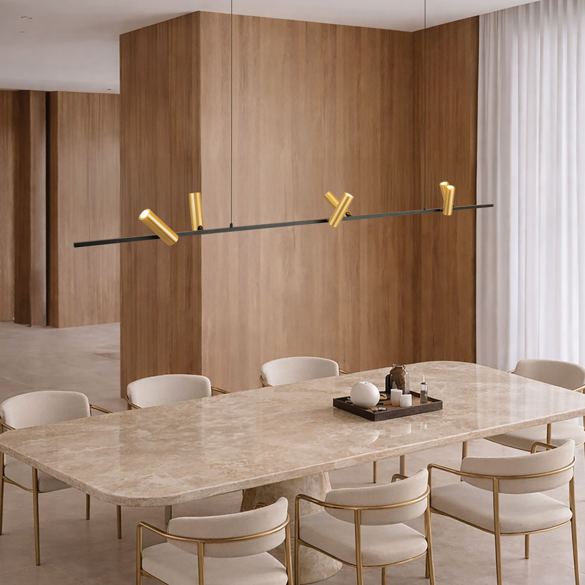ΚΡΕΜΑΣΤΟ ΓΡΑΜΜΙΚΟ ΦΩΤΙΣΤΙΚΟ ΡΑΓΑ  SANDY BLACK-BRUSHED GOLD MOVABLE SPOTS