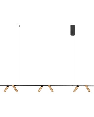ΚΡΕΜΑΣΤΟ ΓΡΑΜΜΙΚΟ ΦΩΤΙΣΤΙΚΟ ΡΑΓΑ  SANDY BLACK-BRUSHED GOLD MOVABLE SPOTS
