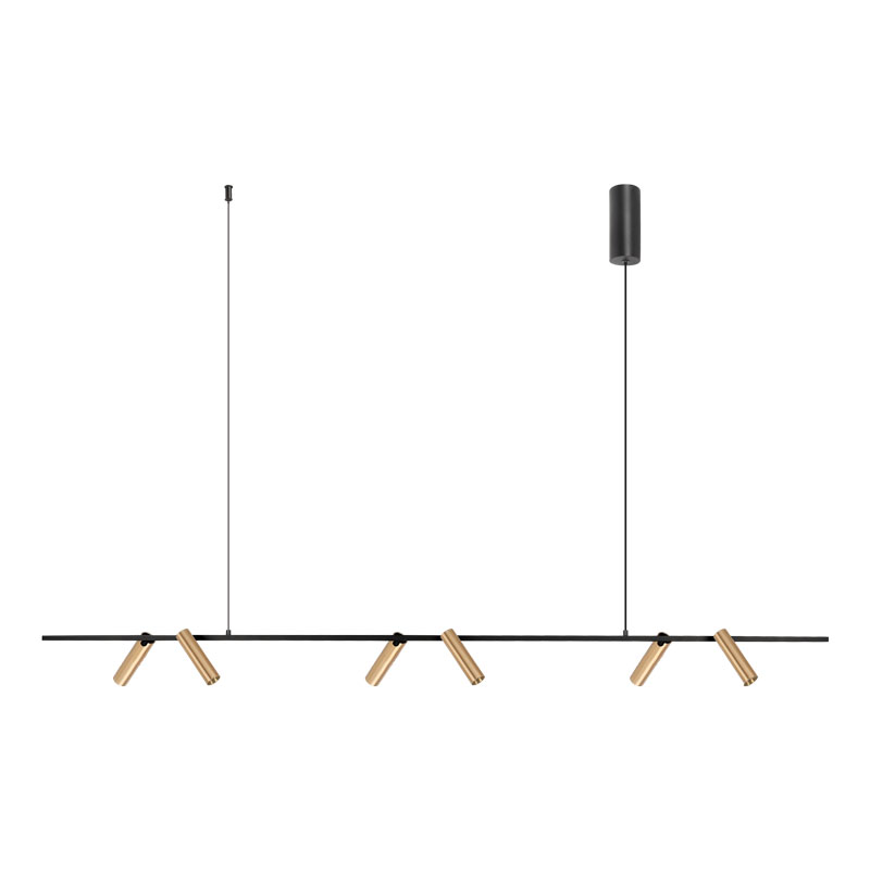ΚΡΕΜΑΣΤΟ ΓΡΑΜΜΙΚΟ ΦΩΤΙΣΤΙΚΟ ΡΑΓΑ  SANDY BLACK-BRUSHED GOLD MOVABLE SPOTS