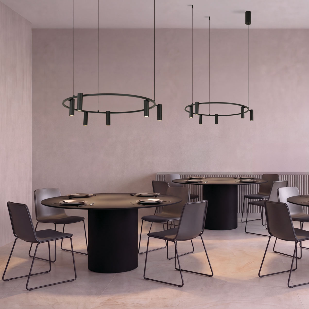 PENDANT LED LIGHT 29W 3000K SANDY BLACK MOVABLE SPOTS
