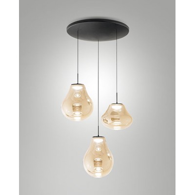 ΚΡΕΜΑΣΤΟ3ΦΩΤΟ ΦΩΤΙΣΤΙΚΟ LED AMBRA GLASS 42W ITALY