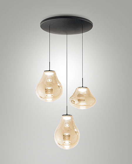 ΚΡΕΜΑΣΤΟ3ΦΩΤΟ ΦΩΤΙΣΤΙΚΟ LED AMBRA GLASS 42W ITALY