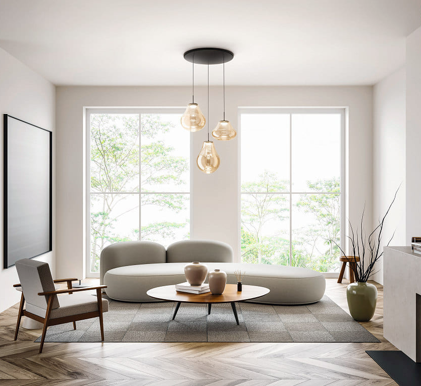 ΚΡΕΜΑΣΤΟ3ΦΩΤΟ ΦΩΤΙΣΤΙΚΟ LED AMBRA GLASS 42W ITALY