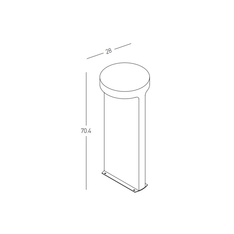 OUTDOOR FLOOR LIGHT LED 2X8W 3000K NATURAL CONCRETE 