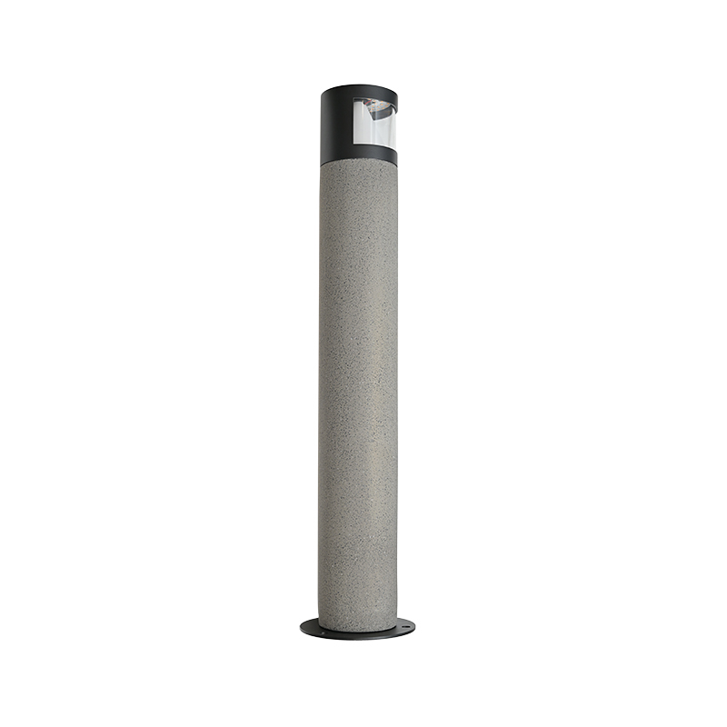 OUTDOOR BOLLARD LED LIGHT 10W 3000K NATURAL CONCRETE- BLACK METAL - PC DIFFUSER IP65