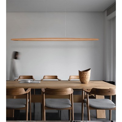 Φωτιστικό 150cm LED κρεμαστό Φυσικό ξύλο