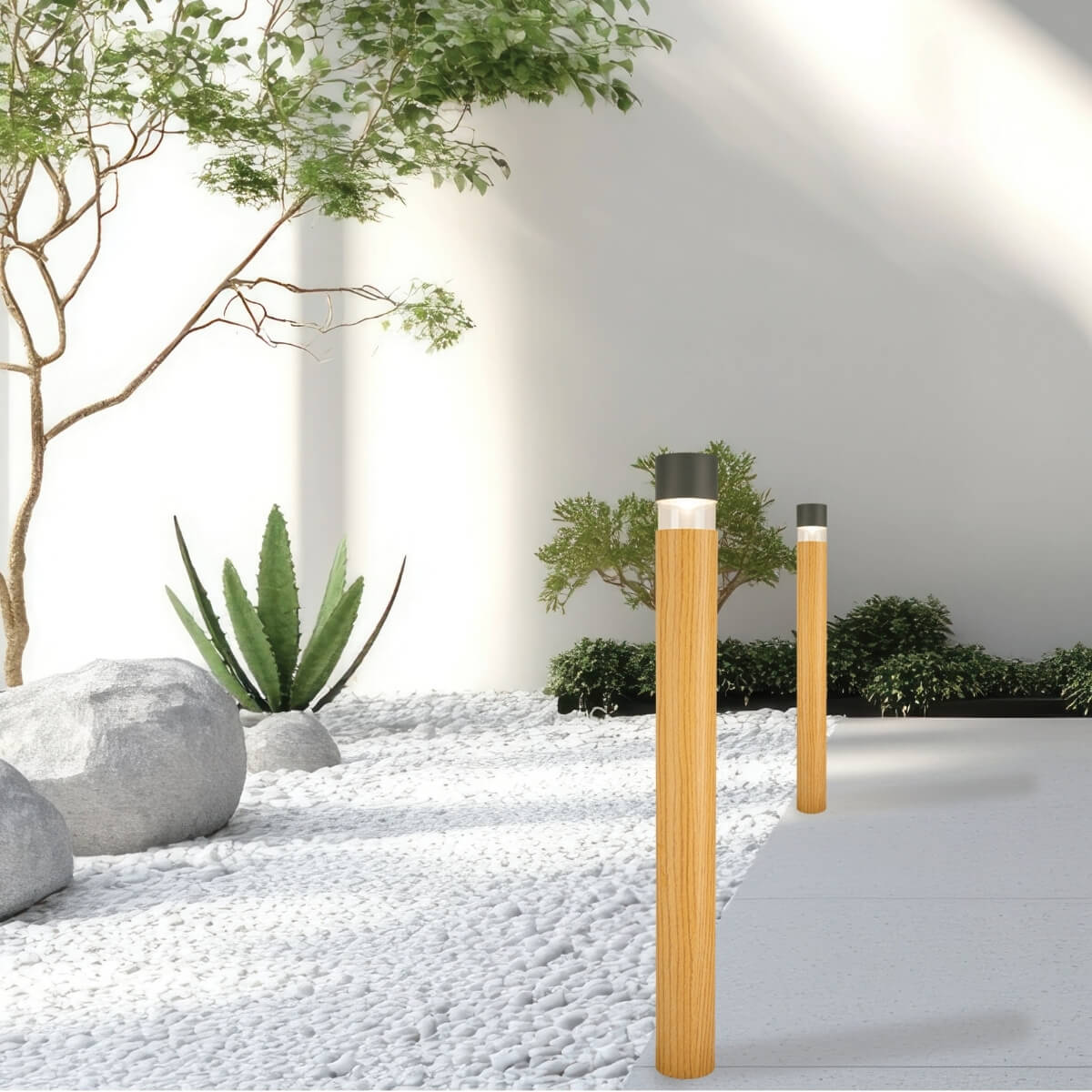 BOLLARD LED LIGHT 8W 3000K GRAPHITE- WOOD IP65