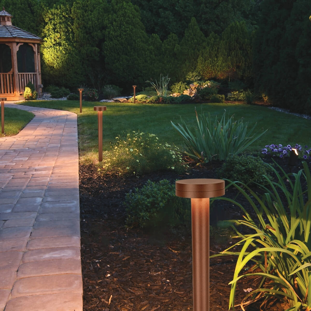 OUTDOOR BOLLARD LED LIGHT 12W 2200K-4000K DARK BROWN ALUMINIUM IP65