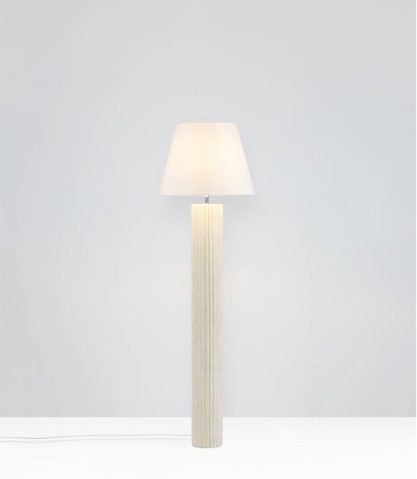 ΕΠΙΔΑΠΕΔΙΟ ΦΩΤΙΣΤΙΚΟ White Scallop Stone Casting & Fabric Shade H:150cm