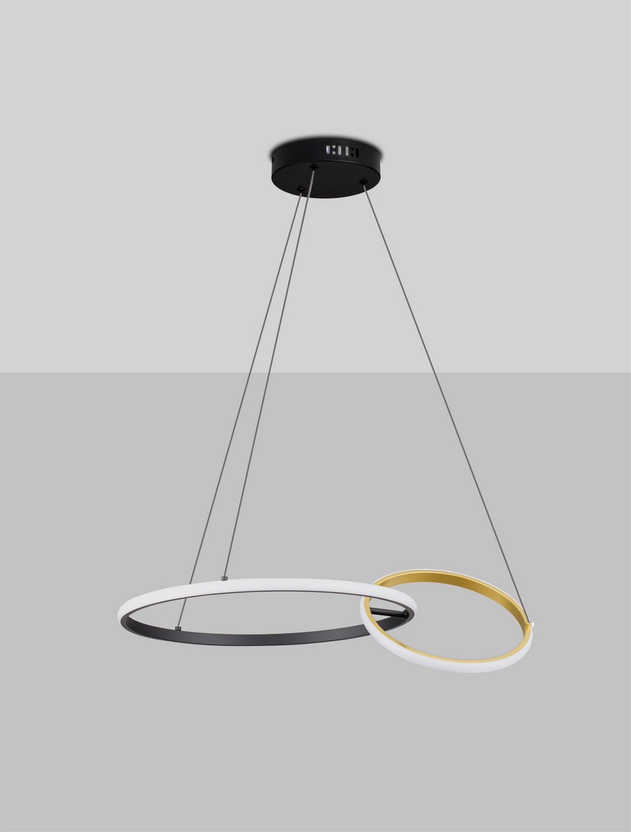 ΚΡΕΜΑΣΤΟ ΦΩΤΙΣΤΙΚΟ Triac Dimmable Sandy Black & Gold Steel & Aluminium