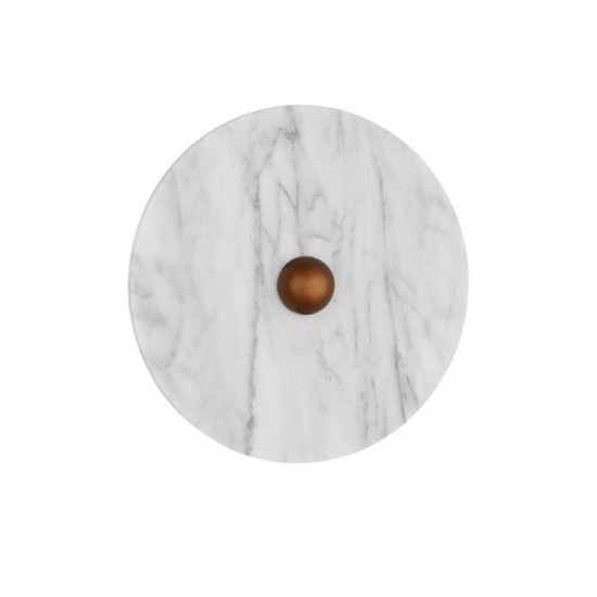 ΑΠΛΙΚΑ ΤΟΙΧΟΥ White Marble & Bronze Metal D:30,5cm