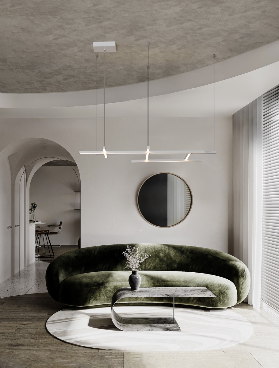 ΚΡΕΜΑΣΤΟ ΦΩΤΙΣΤΙΚΟ Triac Dimmable Sandy White Aluminium & Acrylic  