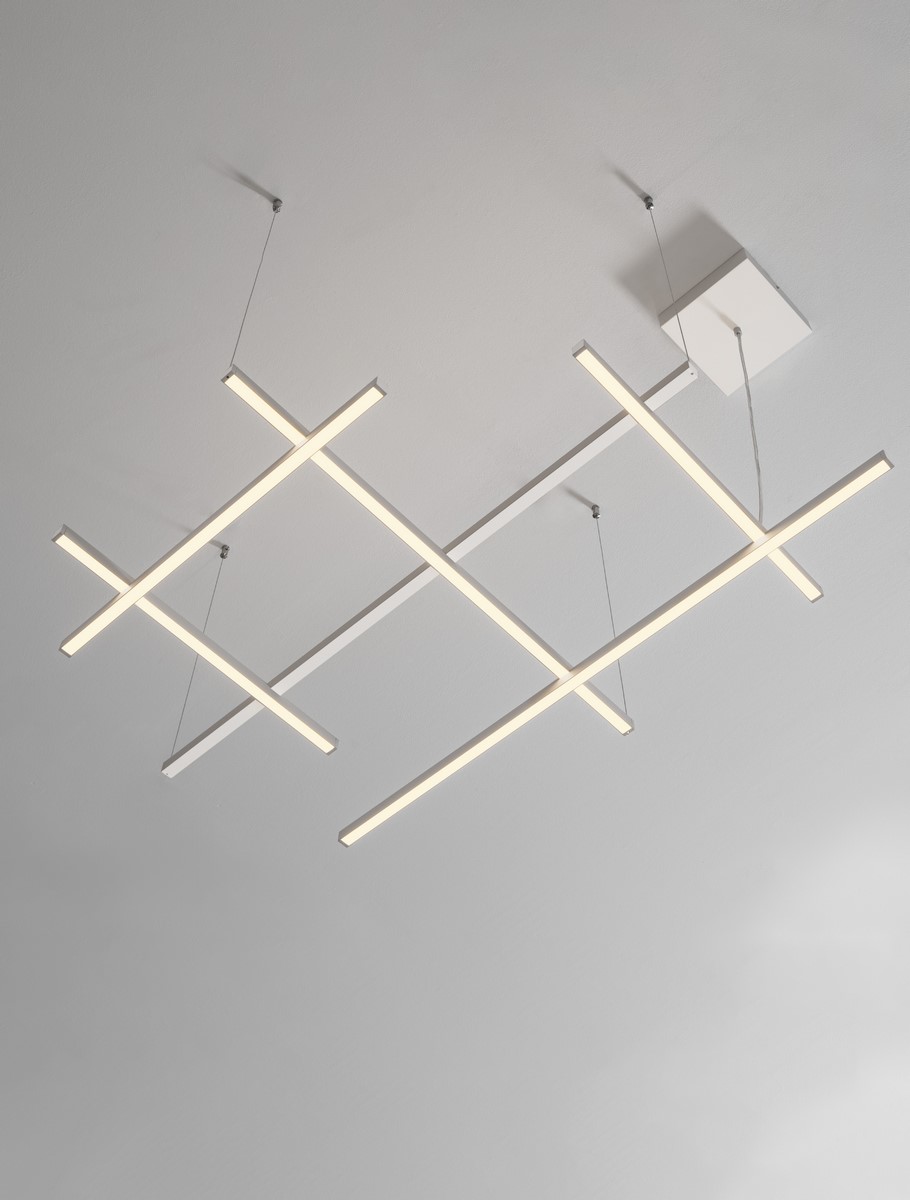 ΚΡΕΜΑΣΤΟ ΦΩΤΙΣΤΙΚΟ Triac Dimmable Sandy White Aluminium & Acrylic  