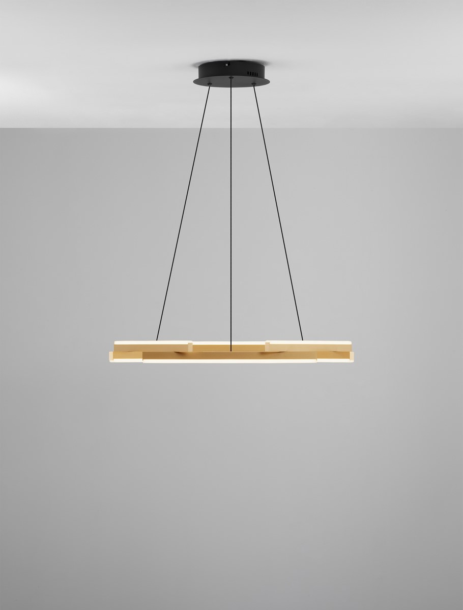 ΚΡΕΜΑΣΤΟ ΦΩΤΙΣΤΙΚΟ Brushed Gold & Black Aluminium & Acrylic