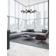 ΚΡΕΜΑΣΤΟ ΦΩΤΙΣΤΙΚΟ  IP20  Matt Black Metal Clear & Frost Glass