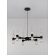 ΚΡΕΜΑΣΤΟ ΦΩΤΙΣΤΙΚΟ  IP20  Matt Black Metal Clear & Frost Glass