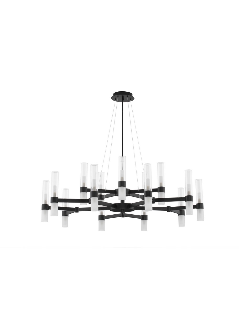 ΚΡΕΜΑΣΤΟ ΦΩΤΙΣΤΙΚΟ LED Matt Black Metal Clear & Frost Glass