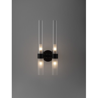 ΑΠΛΙΚΑ ΤΟΙΧΟΥ  Matt Black Metal Clear & Frost Glass