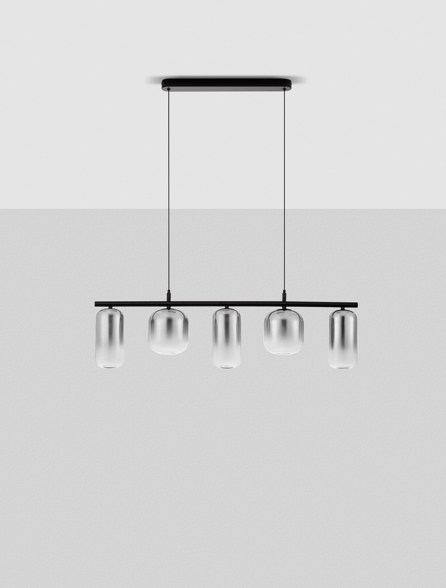 ΚΡΕΜΑΣΤΟ ΦΩΤΙΣΤΙΚΟ Matt Black Metal Smokey Grey Glass