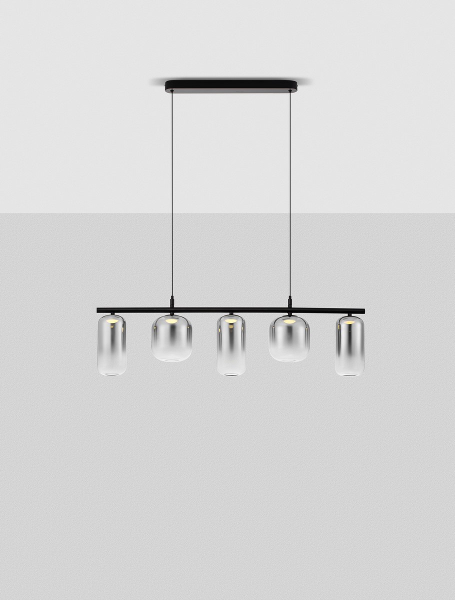 ΚΡΕΜΑΣΤΟ ΦΩΤΙΣΤΙΚΟ Matt Black Metal Smokey Grey Glass