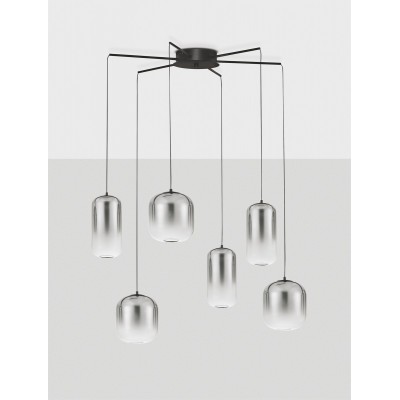 ΚΡΕΜΑΣΤΟ ΦΩΤΙΣΤΙΚΟ Matt Black Metal Smokey Grey Glass