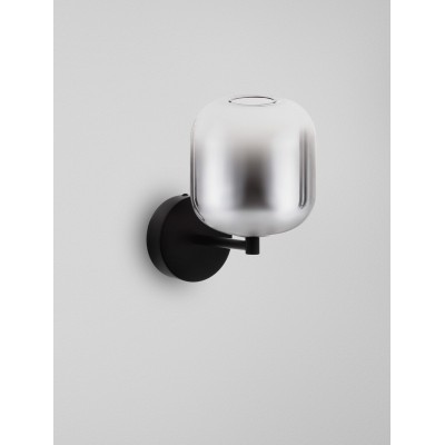 ΑΠΛΙΚΑ ΤΟΙΧΟΥ Matt Black Metal Smokey Grey Glass